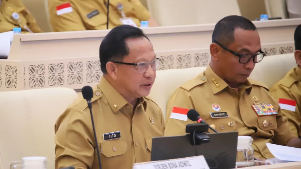 Menteri Dalam Negeri (Mendagri) Muhammad Tito Karnavian dengan agenda pembahasan hasil kunjungan Panja Pengelolaan Perbatasan Wilayah Negara di Ruang Rapat Komisi II DPR RI, Kompleks Parlemen, Senayan, Jakarta, Senin (29/6/2026) (Istimewa)