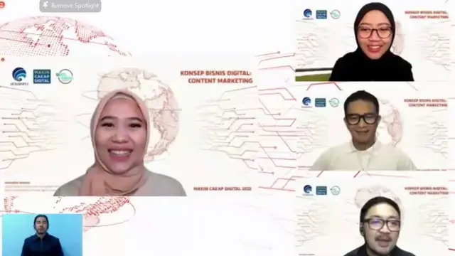 Kemenkominfo bersama siberkreasi menyelenggarakan webinar dengan tema “Konsep Bisnis Digital: Content Marketing” (Istimewa)