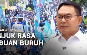 Ribuan Buruh kembali Berunjuk Rasa