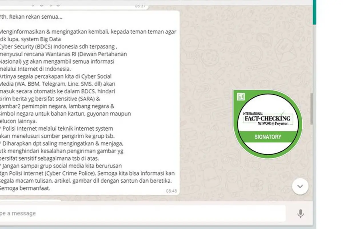 Cek Fakta - Big Data Cyber Security Indonesia Telah Dipasang