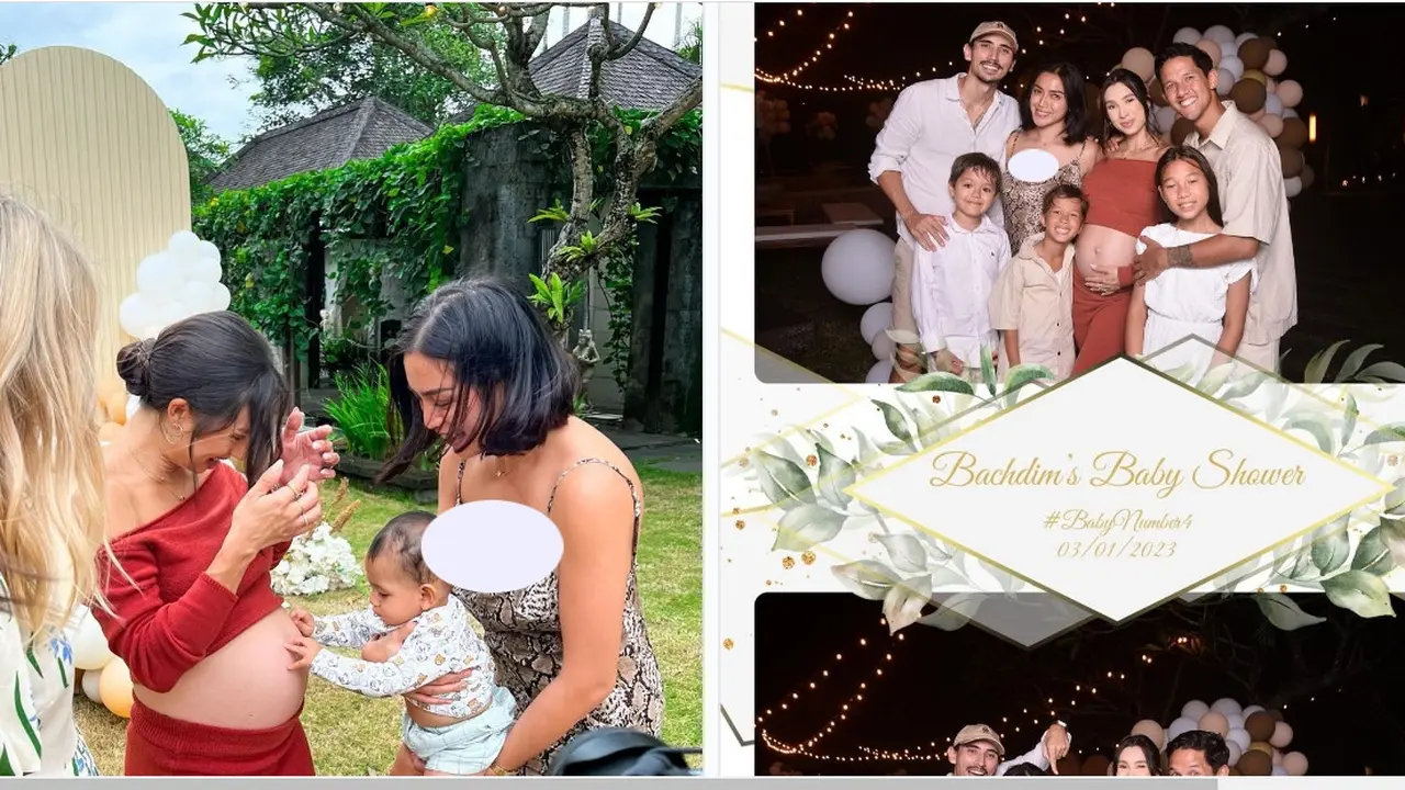 Jennifer Bachdim dan Irfan Bachdim gelar baby shower kehamilan keempat, Jessica Iskandar hadir (Foto: Instagram @inijedar)