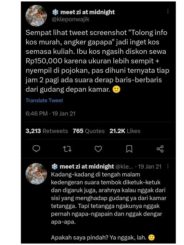 6 Cerita Horor Netizen di Kos Ini Bikin Merinding, Pengalaman Tak Terlupakan