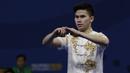 Atlet wushu Indonesia, Edgar Xavier, beraksi pada SEA Games 2019 cabang wushu nomor Taoulu Chanquan di World Trade Center, Manila, Minggu (1/12). Mendapat nilai 9,59, dirinya gagal meraih medali. (Bola.com/M Iqbal Ichsan)