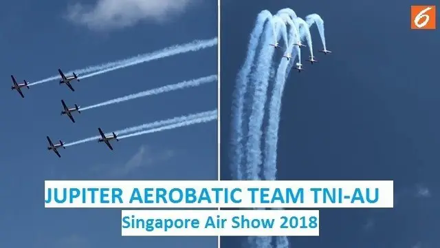 Tim Jupiter TNI AU memberikan penampilan maksimal pada Singapore Airshow 2018.