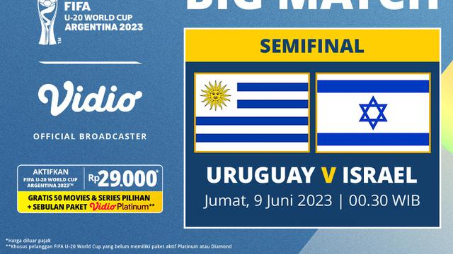 Link Live Streaming Piala Dunia U-20: Uruguay Vs Israel di Vidio, Jumat 9 Juni 2023
