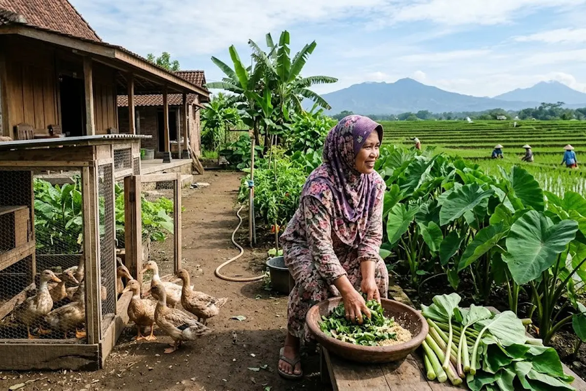 Kombinasi Ternak Hewan Mini dan Kebun untuk IRT yang Rumahnya Dekat Sawah