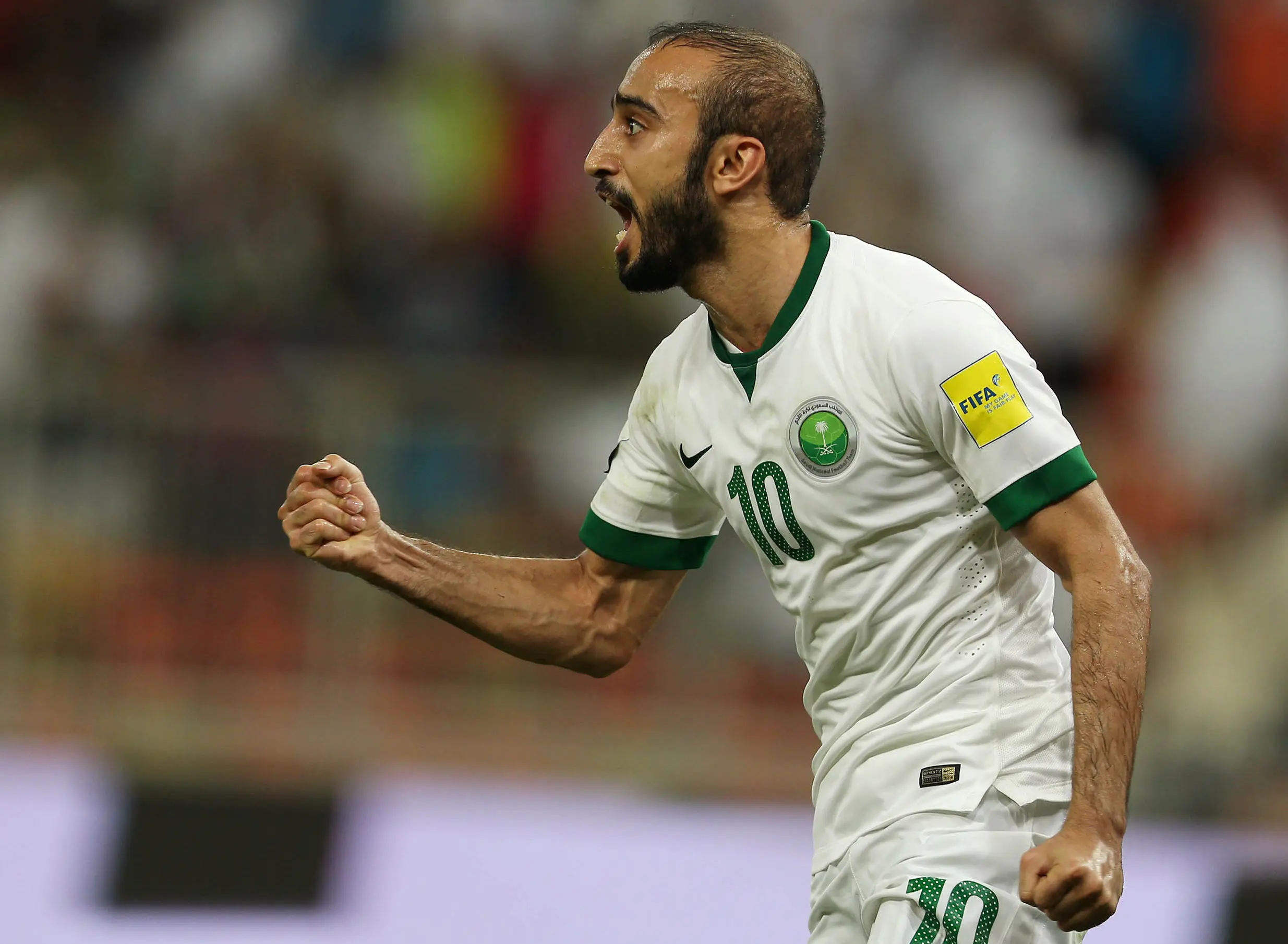 Penyerang Arab Saudi, Mohammed Al-Sahlawi. (AFP/Str)