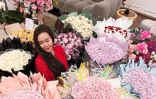 7 Potret Cantik Aura Kasih dengan Gaun Merah Menyala di Momen Ulang ke-38, Banjir Kiriman Buket Bunga Mawar