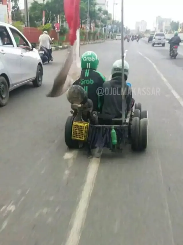 Bukan Motor, 6 Kendaraan Driver Ojek Online Ini Nyeleneh Banget