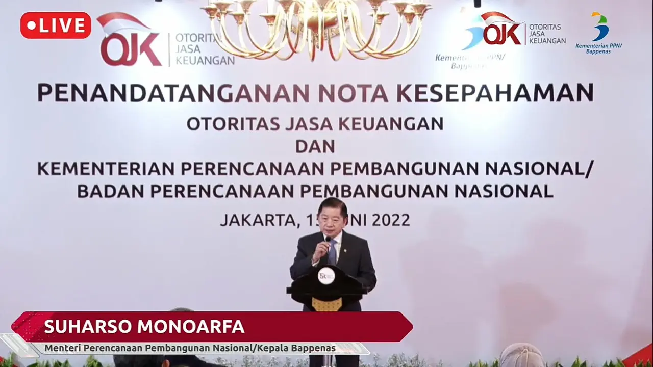 Menteri Perencanaan Pembangunan/Badan Perencanaan Pembangunan Nasional Suharso Monoarfa