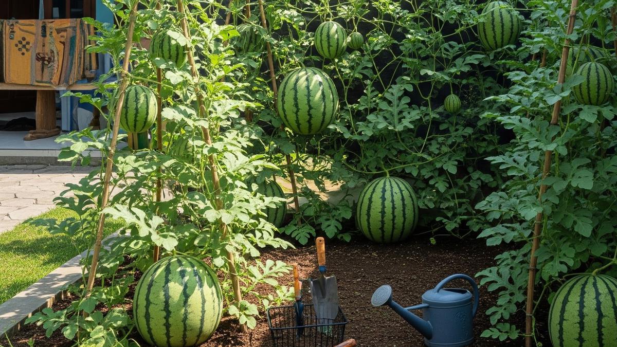 Cara Membuat Kebun Semangka Agar Buahnya Besar di Lahan Kecil, Panen Melimpah