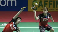 Aksi pasangan ganda putera Indonesia, Kevin Sanjaya / Marcus Fernaldi Gideon pada semifinal Indonesia Open 2019 di Istora Senayan, Jakarta, Sabtu (19/7/2019).

(Bola.com/Peksi Cahyo)