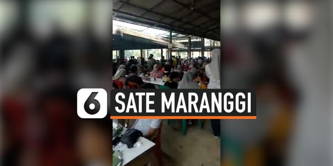 VIDEO: Pandemi Corona, Ratusan Orang Asik Makan di Warung Sate Maranggi