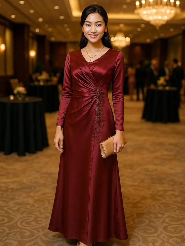 Model Kebaya Panjang tanpa Ekor untuk Berbagai Acara