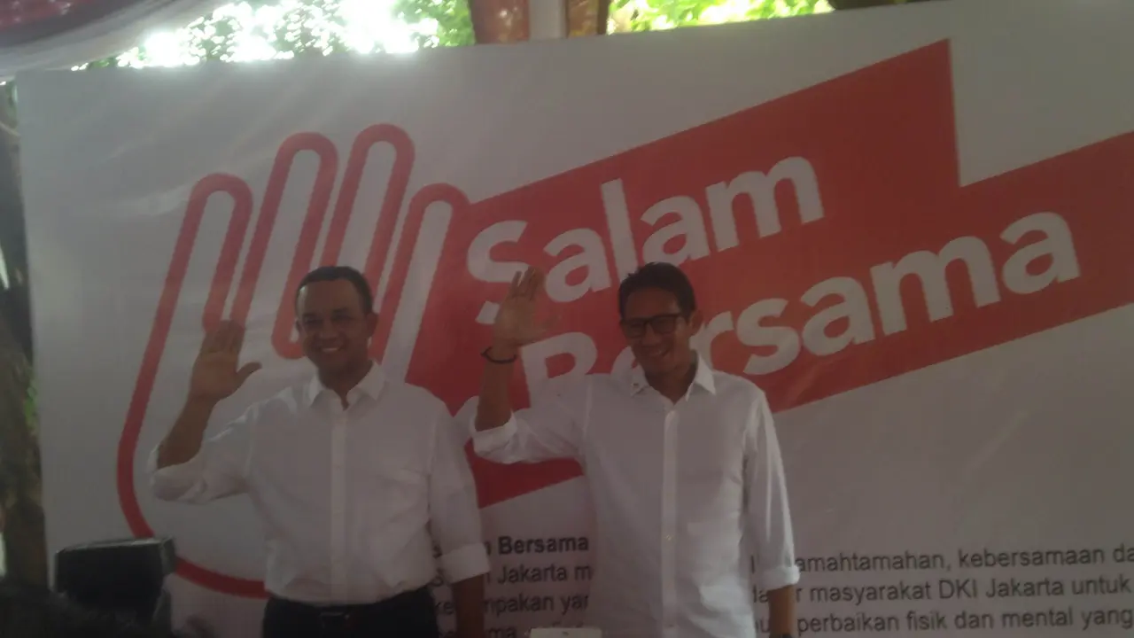 Anies Baswedan dan Sandiaga Uno meluncurkan logo baru untuk alat kampanye mereka. 