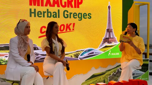 Sesi talkhsow acara Peluncuran  Mixagrip Herbal Greges di Jakarta