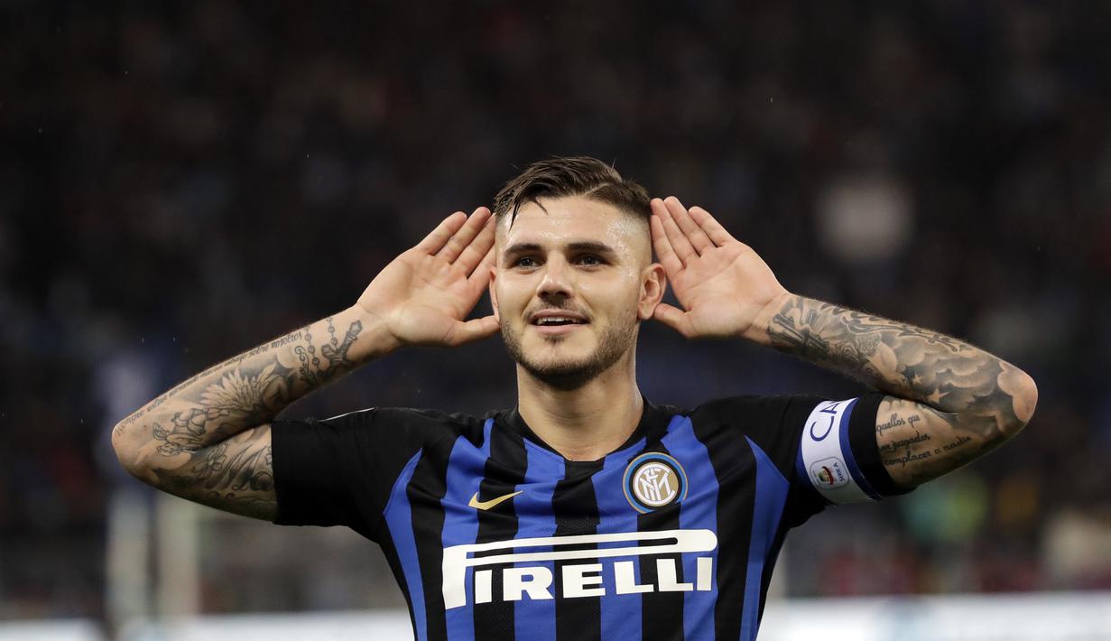 3. Mauro Icardi (Inter Milan) - 6 Gol (1 Penalti). (AP/Alessandra Tarantino)