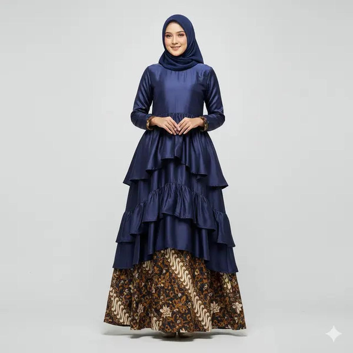 7 Model Gamis Batik Kombinasi Rempel 2025, Anggun dan Cocok untuk Berbagai Acara