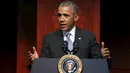 Presiden AS, Barack Obama menyampaikan pidato saat melakukan kunjungan ke masjid Islamic Society of Baltimore, Catonsville, Maryland, Rabu (3/2/2016). Ini kunjungan pertama Obama sejak dua periode menjadi Presiden. (REUTERS/Jonathan Ernst)