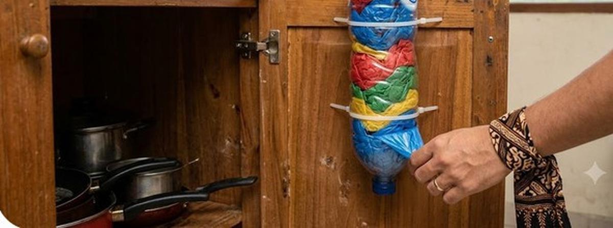 Trik Memanfaatkan Botol Plastik Bekas untuk Penyimpanan Rumah (AI Generated)