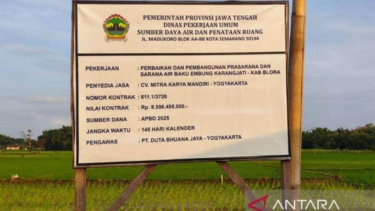 Pemprov Jateng Anggarkan Rp8,59 Miliar untuk Pembangunan Embung Nglawiyan Blora