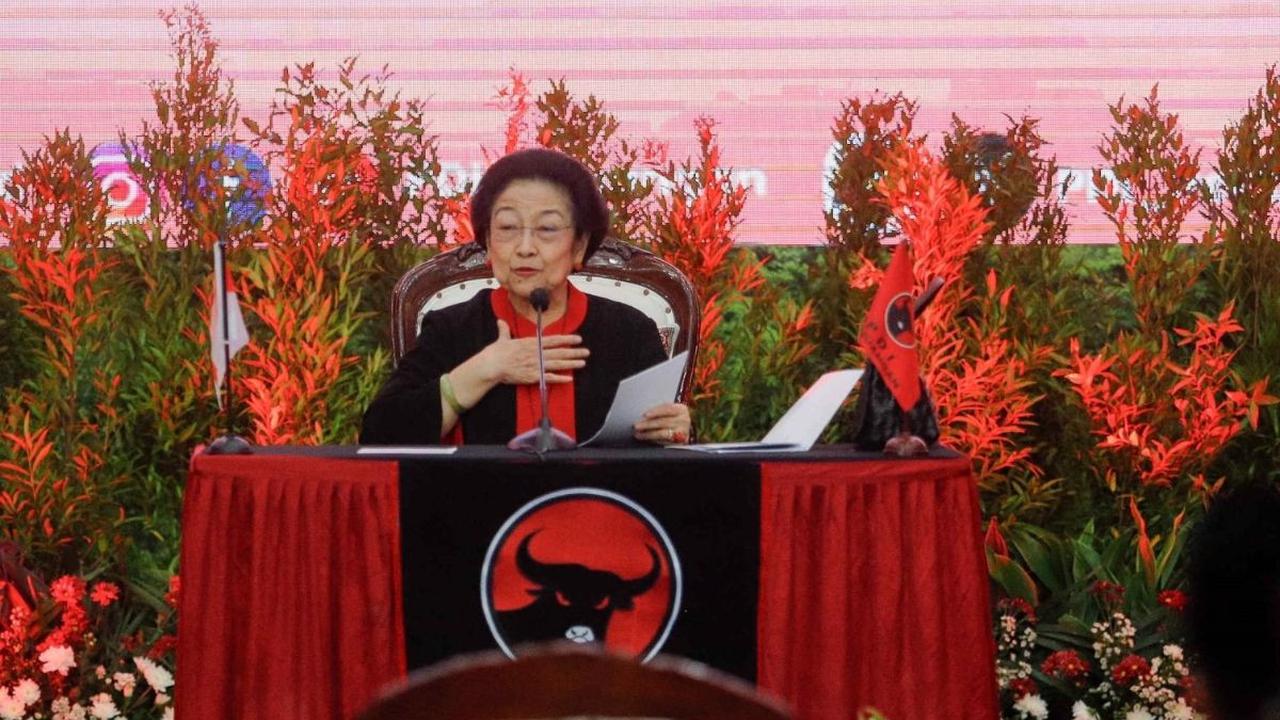 Ketua Umum DPP Partai Demokrasi Indonesia Perjuangan (PDIP) Megawati Soekarnoputri telah mengumumkan 169 bakal calon kepala daerah yang diusung di Pilkada Serentak 2024. Foto: Liputan6.com / Herman Zakharia