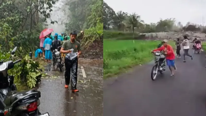 Banjir lahar dingin di Gunung Semeru membuat longsor sehingga sejumlah jalan dialihkan