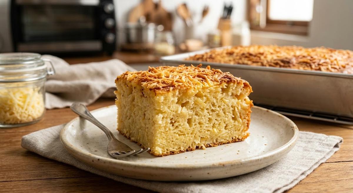 Cake Singkong Keju Panggang yang Lembut