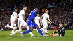 Leicester City bermain imbang 1-1 di kandang Leeds United. (Mike Egerton/PA via AP)