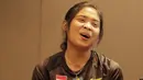 Pebulutangkis Indonesia, Gregoria Mariska Tunjung, saat jumpa dengan content creators di Jakarta, Selasa (24/7/2018). Acara tersebut dalam rangka memberi dukungan untuk para atlet jelang Asian Games 2018. (Bola.com/M Iqbal Ichsan)