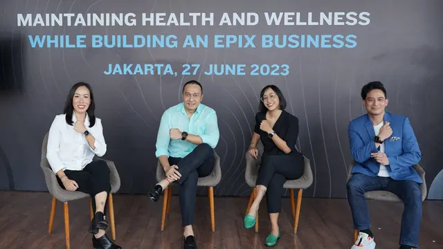 Talita Setyadi kala menghadiri gelar wicara “Maintaining Health and Wellness While Building an Epix Business” bersama Garmin di Jakarta, Juni 2023. (Foto: Dok. Tim Advo)