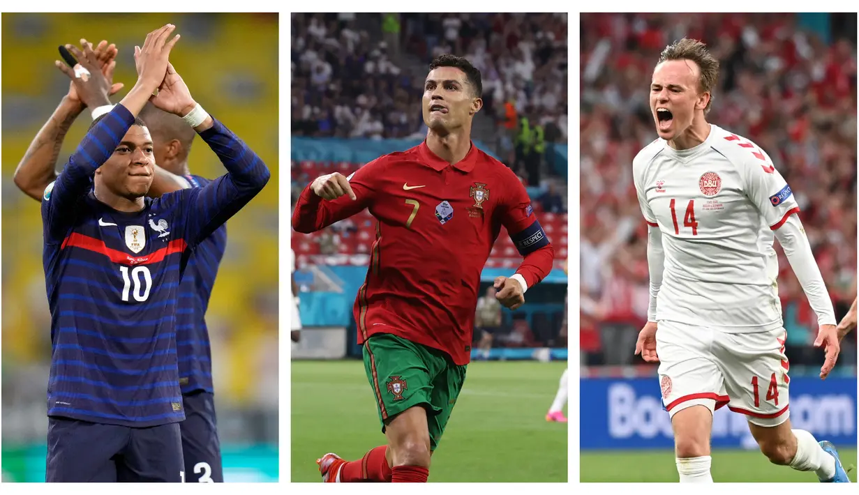 Euro 2020 (Euro 2021) segera memasuki babak 16 Besar. Para kontestan terbaik siap berlaga dalam 8 pertandingan yang akan digelar. Para pemain andalan diprediksi akan menjadi bintang dalam laga hidup mati menuju perempatfinal. Berikut 7 pemain di antaranya. (Foto: Kolase AP)