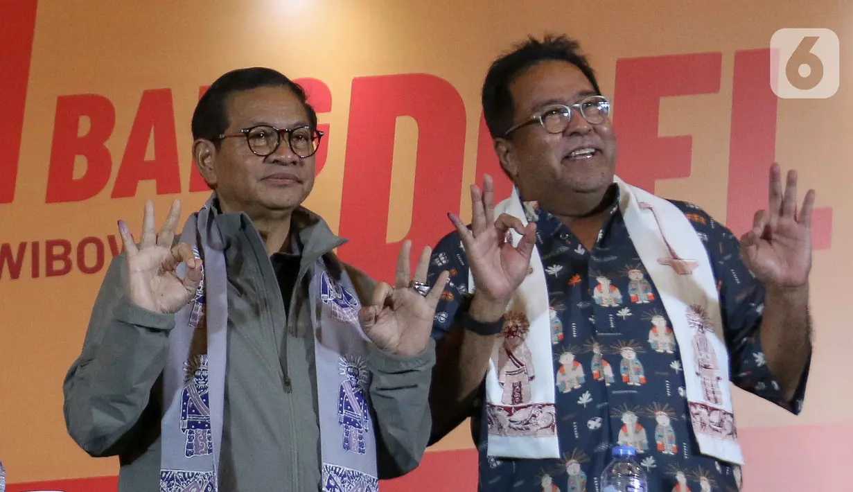 Pramono Anung-Rano Karno angkat suara usai unggul sementara berdasarkan hasil hitung cepat atau quick count dari sejumlah lembaga survei di Pemilihan Gubernur DKI Jakarta 2024. (Liputan6.com/Herman Zakharia)