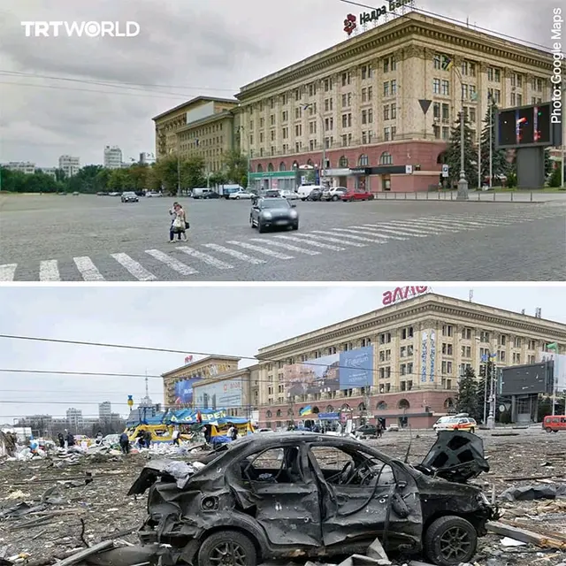 8 Potret Bangunan di Ukraina Sebelum Vs Sesudah Invasi Rusia, Hangus dan Hancur