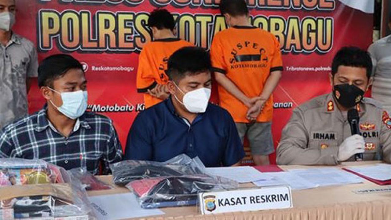 Polres Kotamobagu saat mengungkap kasus pencurian tabung elpiji.