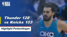 Paul George turun 35 poin dan meraih tujuh rebound saat Thunder mengalahkan Knicks, 128-103. Info lebih banyak