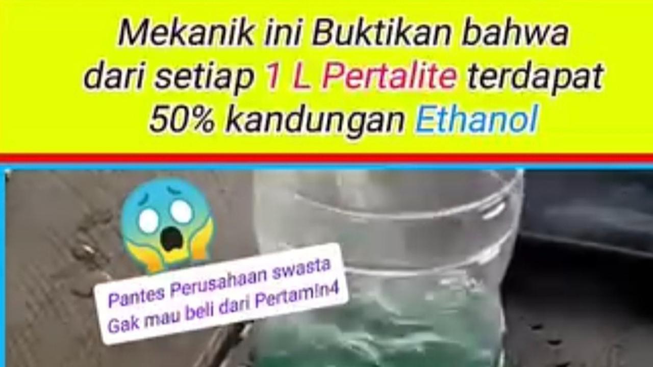 Viral Mekanik Buktikan 50% Kandungan Ethanol dalam Pertalite, Pertamina Buka Suara