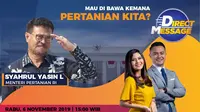 Live Streaming Wawancara Eksklusif Menteri Pertanian Syahrul Yasin Limpo di Direct Message