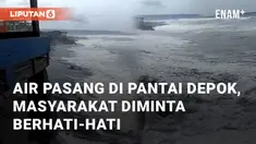 Terjadi gelombang air pasang di Pantai Depok, Bantul. Hal ini berdasarkan pantauan pada Kamis (3/10/2024)