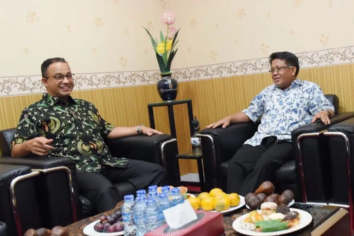 Anies Baswedan bertemu Presiden PKS Sohibul Iman di kantor DPP PKS, Sabtu sore (14/7/2018).