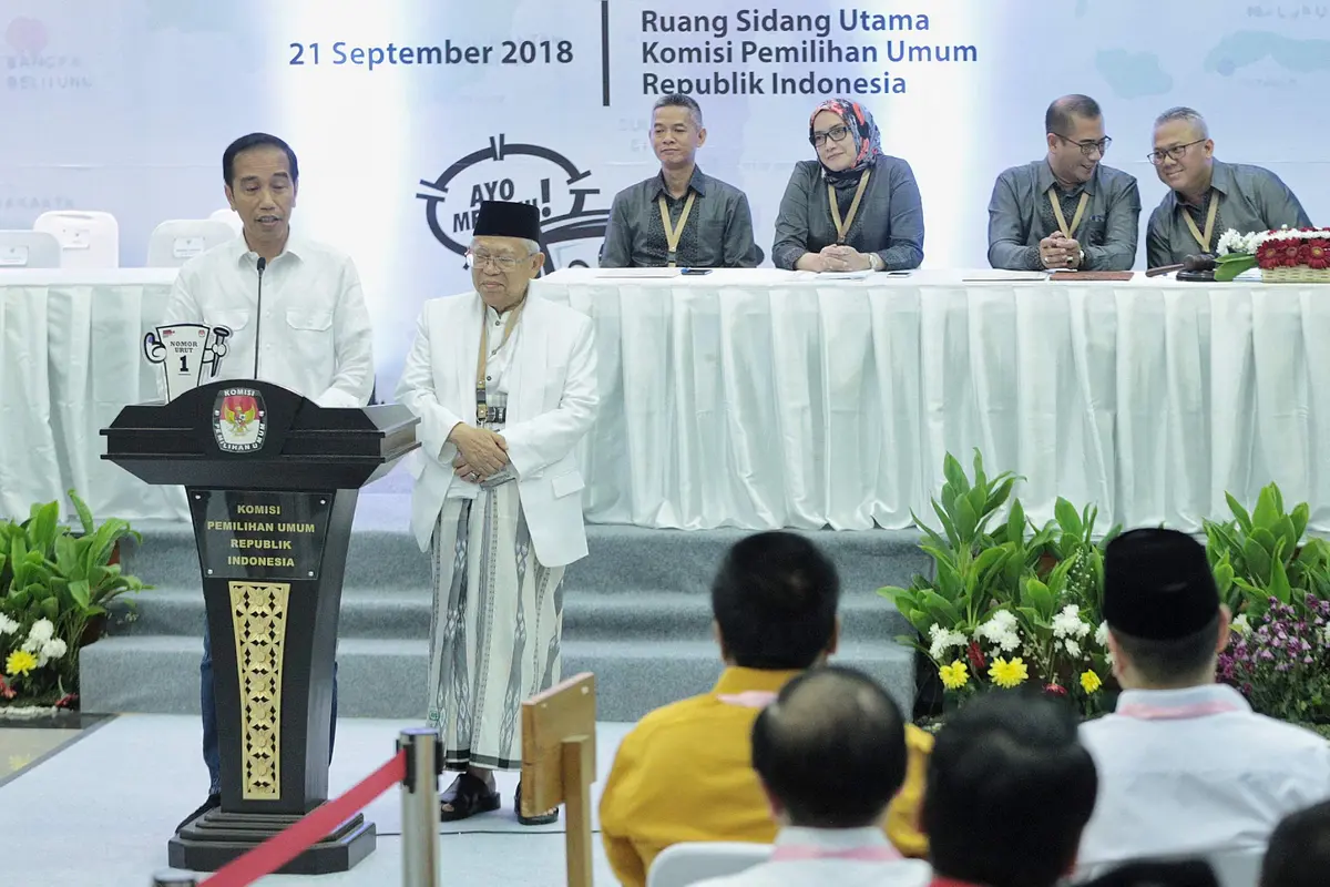 Gaya Pidato Jokowi-Ma'ruf dan Prabowo-Sandi Usai Dapat Nomor Urut