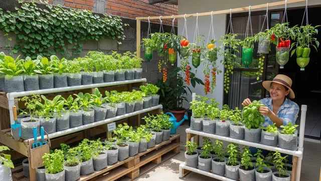 Model Kebun Sayur Polybag Murah untuk Ibu Rumah Tangga/Gemini AI