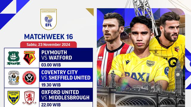 Jadwal EFL Championship 2024/25 Matchweek 16 di Vidio