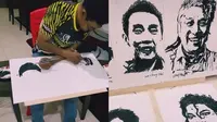 Pria Ini Menggambar Pakai Dua Tangan dan Dua Kaki Sekaligus, Bikin Takjub (Sumber: TikTok/@saiful_thaqif)