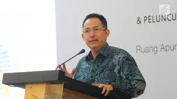 Rektor Universitas Indonesia  Muhammad Anis memberikan sambutan saat penandatangan nota kesepakatan bersama UI dengan Grab di Universitas Indonesia, Depok, Kamis (16/5/2019). Kerja sama dalam rangka mendukung pengajaran, penelitian dan pengabdian masyarakat di UI. (Liputan6.com/Herman Zakharia)