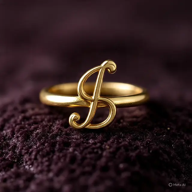 Ilustrasi Cincin Emas Inisial (Created by Meta AI)