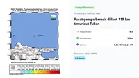 Gempa Hari Ini Selasa 10 Juni 2025, Terjadi Satu Kali Menggetarkan Tuban Jatim