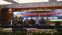 Jumpa pers Satgas Antimafia Bola Polri di Mabes Polri, Jakarta, Rabu (13/12/2023). (dok Satgas Anti Mafiabola Independen).