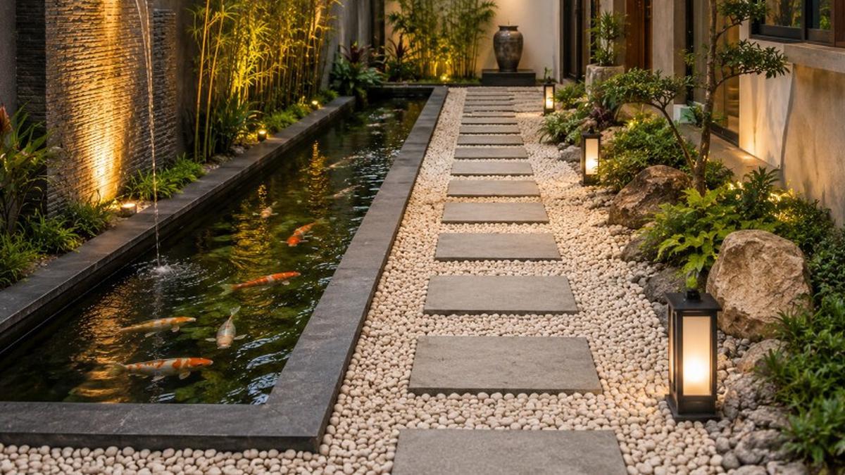 6 Kombinasi Taman Kering dan Kolam Ikan Dangkal Minimalis, Solusi Estetik untuk Hunian Modern