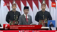 Presiden RI Joko Widodo (Jokowi) saat menyampaikan Pidato Kenegaraan di Sidang Tahunan MPR RI dan Sidang Bersama DPR-RI - DPD-RI pada Selasa (16/8/2022) (Photo credit : Youtube DPR RI)